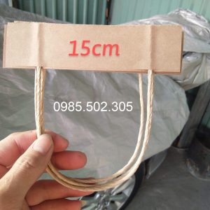 Quai túi giấy kraft nâu kích thước 15cm
