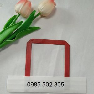 Quai túi giấy kraft dẹt màu đỏ