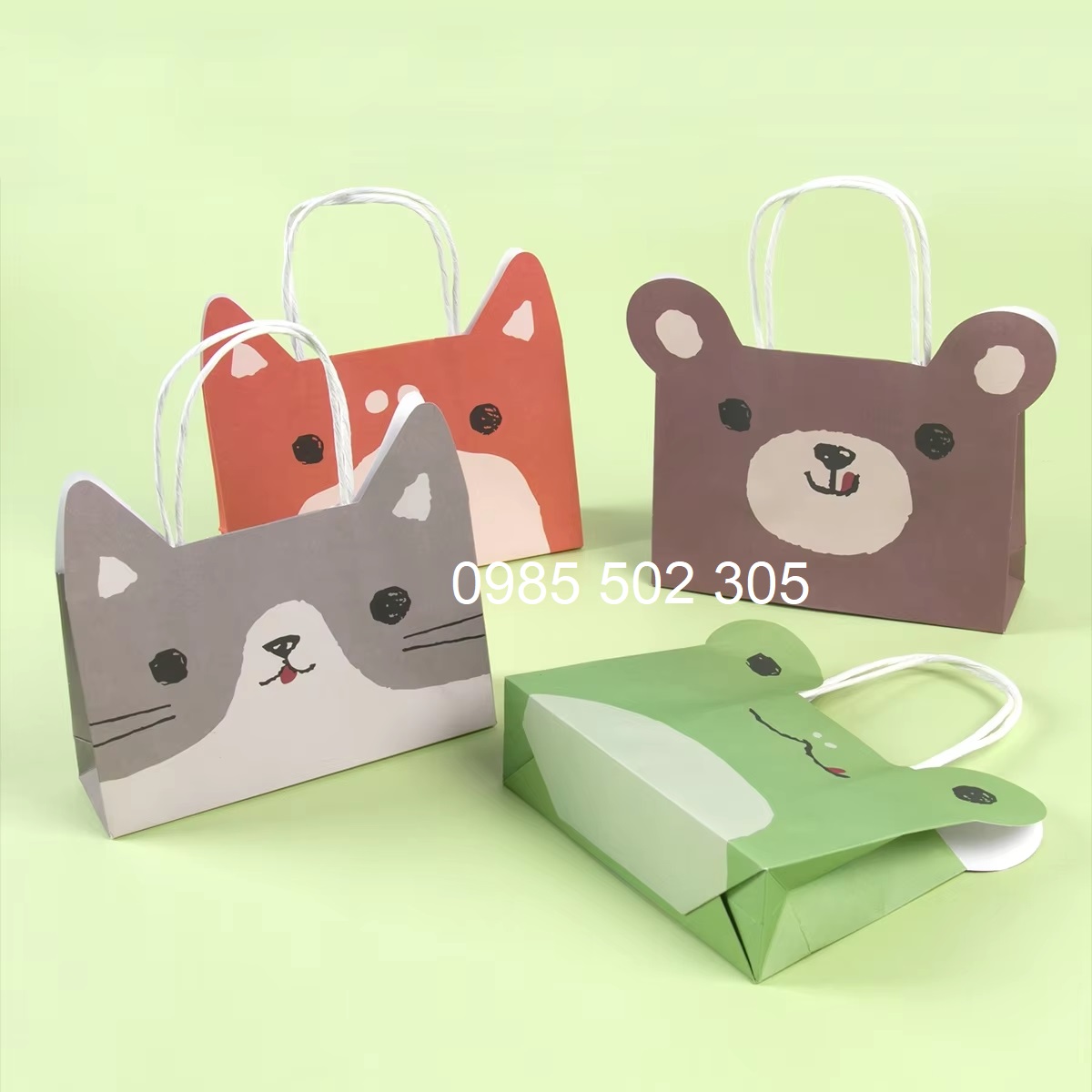 Túi xách handmade con mèo quai giấy xoắn